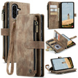 Η θήκη CASEME για Samsung Galaxy A56 5G, Leather Wallet Cash and Card Slots, με λουράκι, καφέ 