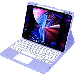 Θήκη + πληκτρολόγιο iPad Air 10.9 4 2020 / 5 2022, Touchpad, μωβ