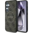 GUESS Θήκη για Samsung Galaxy S25, 4G Ring Classic Logo, καφέ