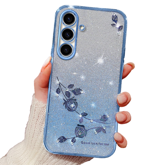 Θήκη για Samsung Galaxy A05s 4G, Glitter Flower, μπλε