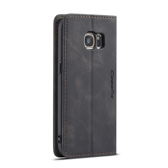 θήκη CASEME για Samsung Galaxy S7, Leather Wallet Case, μαύρη