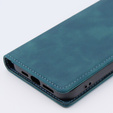 Θήκη για iPhone 15 Pro Max, ERBORD Vintage, πορτοφόλι με πτερύγιο, μπλε