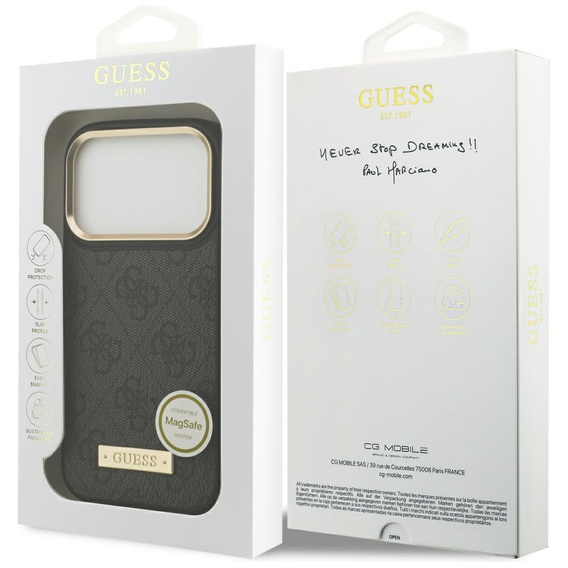 GUESS 4G Logo Plate MagSafe θήκη για iPhone 17 Pro