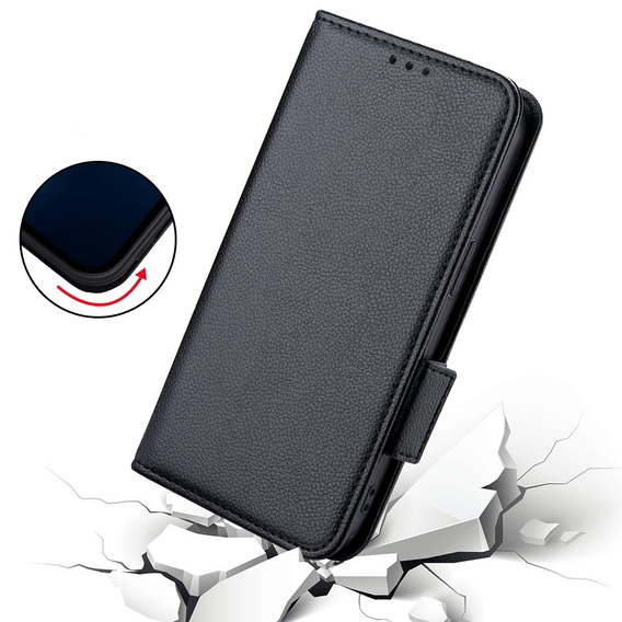 Θήκη με πτερύγιο για Xiaomi Redmi Note 12 5G / POCO X5 5G, Wallet Litchi Magnet, μαύρη