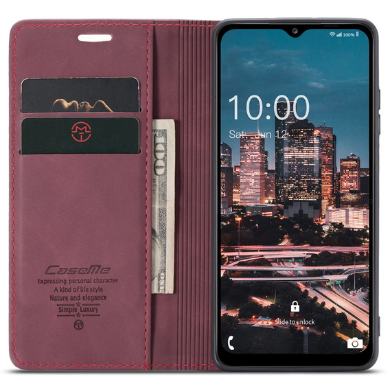 θήκη CASEME για Samsung Galaxy A04S / A13 5G, Leather Wallet Case, κόκκινη