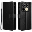 Θήκη με πτερύγιο για Infinix Note 40 Pro Plus, Crazy Horse Wallet, μαύρη