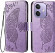 Θήκη με πτερύγιο για Oppo A40 / Oppo A40m, Butterfly, μωβ