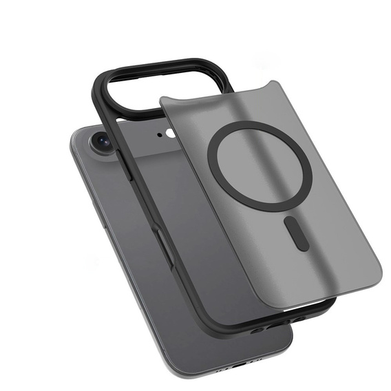 Ματ θήκη για iPhone Air, για MagSafe, ημιδιαφανές μαύρο