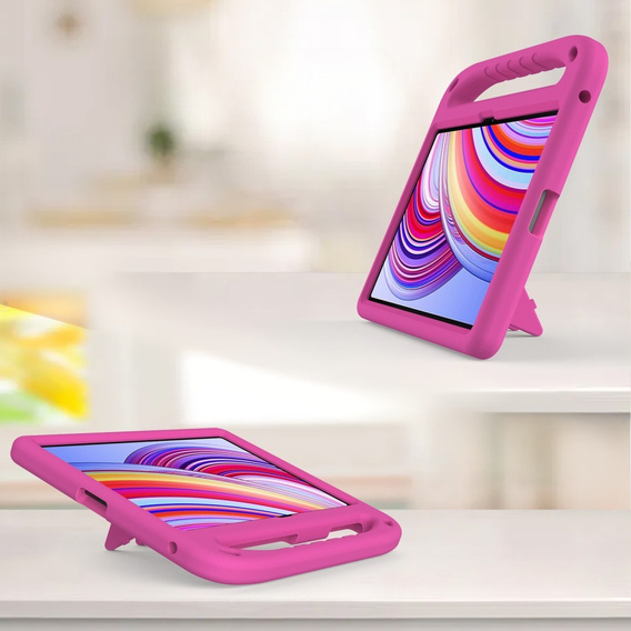 θήκη για παιδιά για Xiaomi Redmi Pad Pro / Xiaomi Poco Pad, με λαβή, ροζ