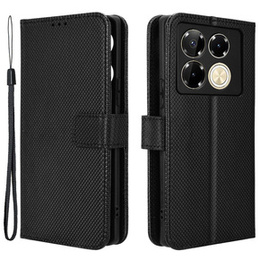 Θήκη με πτερύγιο για Infinix Note 40 Pro, Wallet Smart Magnet, μαύρη