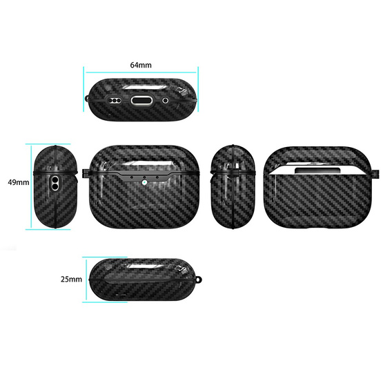 Θήκη TPU με υφή από ίνες άνθρακα για τα AirPods Pro 3