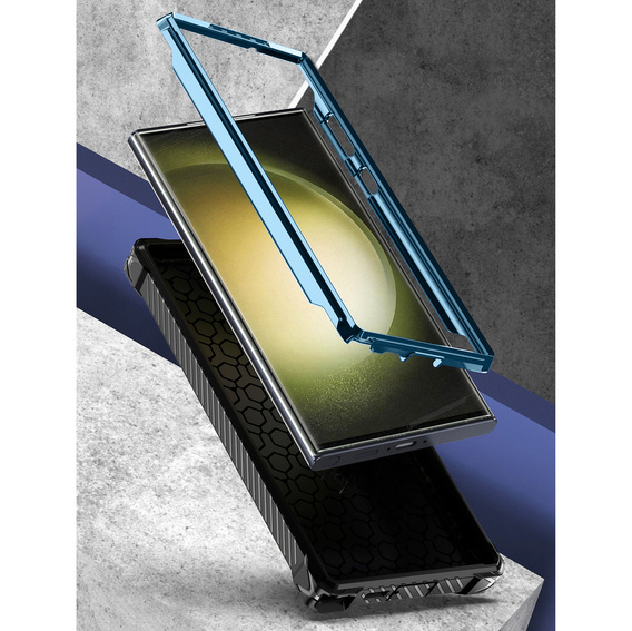 Θήκη για Samsung Galaxy S23 Ultra, Heavy Duty Ring Belt Clip, μπλε