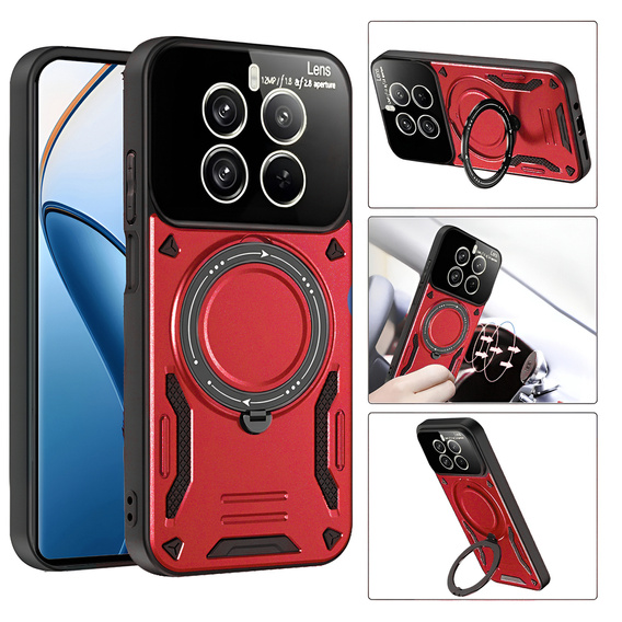 Θωρακισμένη θήκη για Realme 12 Pro 5G / 12 Pro+ 5G, Magnetic Ring, κόκκινη