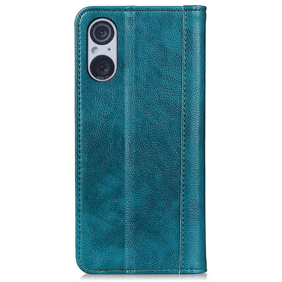 Θήκη για Sony Xperia 5 V, Wallet Litchi Leather, πράσινη