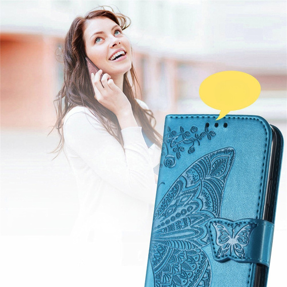 Θήκη με πτερύγιο για Motorola Edge 50 Ultra, Butterfly, μπλε
