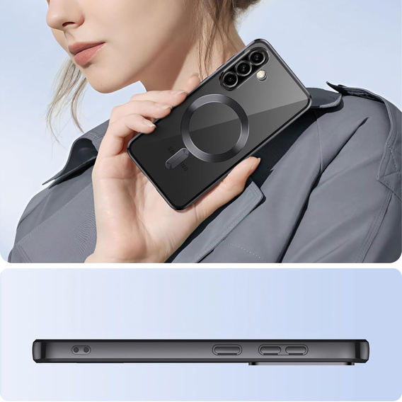 Θήκη για Samsung Galaxy A36, Electro MagSafe, μαύρη + Γυαλί για την οθόνη