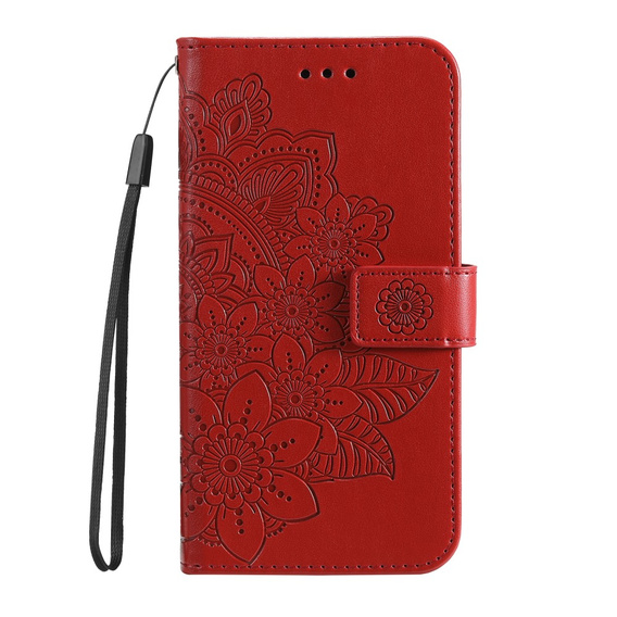 Θήκη με πτερύγιο για Samsung Galaxy A13 4G, Mandala Flower, κόκκινη