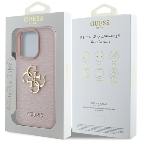 Θήκη GUESS Grained Big 4G και Classic Logo για iPhone 16 Pro