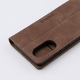 Θήκη για Oppo A78 4G, ERBORD Vintage, πορτοφόλι με πτερύγιο, καφές