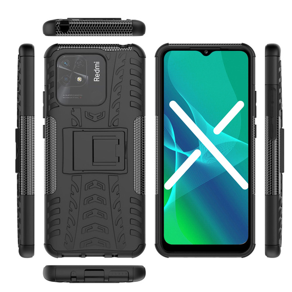 Θήκη για Xiaomi Redmi 10C, Tire Armor, μαύρη