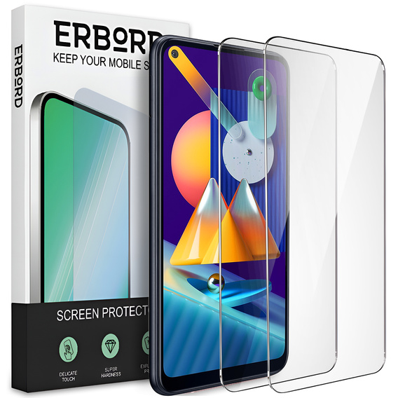2x Μετριασμένο γυαλί για Samsung Galaxy A11/M11, ERBORD 9H Hard Glass στην οθόνη