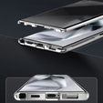 Θήκη για Samsung Galaxy S24 Ultra, Privacy Dual Glass, ασημί