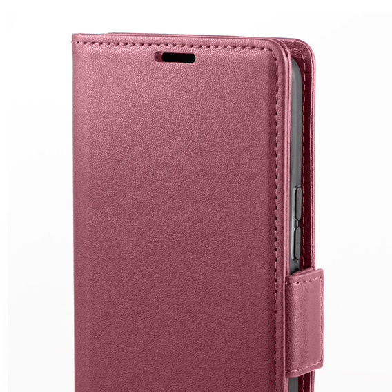 Θήκη για Xiaomi Redmi Note 13 5G, ERBORD Glossy Litchi, πορτοφόλι με πτερύγιο, κόκκινη