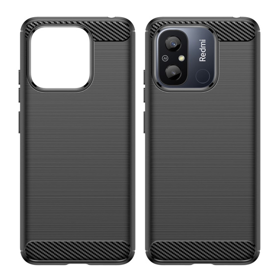 Θήκη για Xiaomi Redmi 12C, Carbon, μαύρη