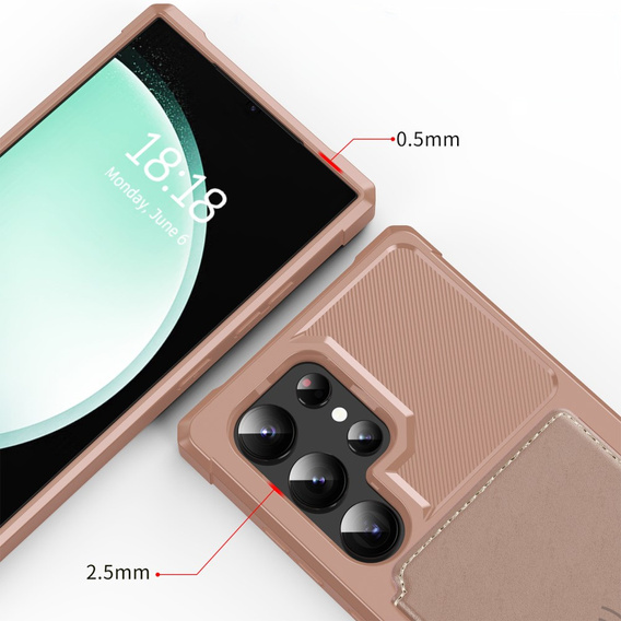 Θήκη για Samsung Galaxy S25 Ultra, Card Holder Kickstand, μαύρη