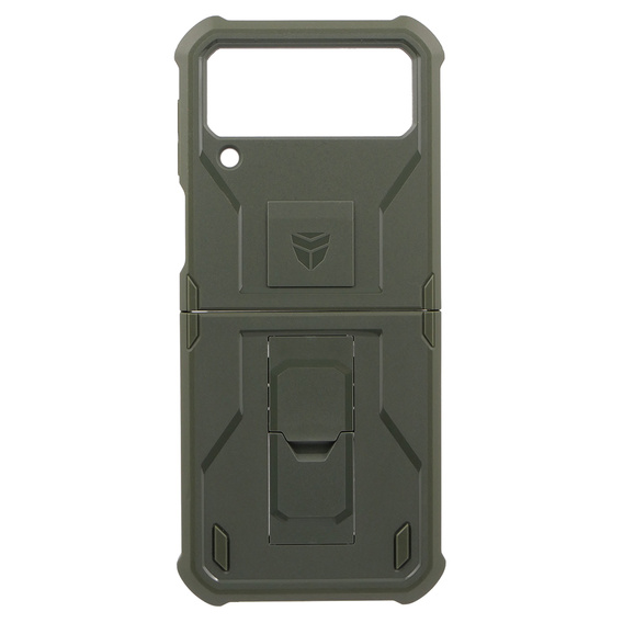 Θωρακισμένη θήκη για Samsung Galaxy Z Flip 4 5G, Dexnor Clip Holder, πράσινη
