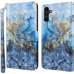 Θήκη με πτερύγιο για Samsung Galaxy A14 4G/5G, Wallet Marble, μπλε
