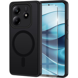 Θήκη για Xiaomi Redmi Note 14 5G, για MagSafe, ERBORD Μatt Case, μαύρη + Γυαλί οθόνης