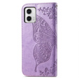 Θήκη με πτερύγιο για Motorola Moto G73 5G, Butterfly, μωβ