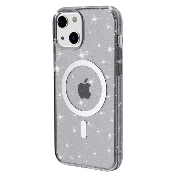 θήκη για iPhone 14 Plus, Glittery, για MagSafe, μαύρη