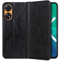 θήκη με πτερύγιο για Oppo Reno8 T, Split Leather, μαύρη