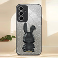 Θήκη για Samsung Galaxy A54 5G, Glitter Rabbit, με συρόμενη βάση στήριξης, μαύρη