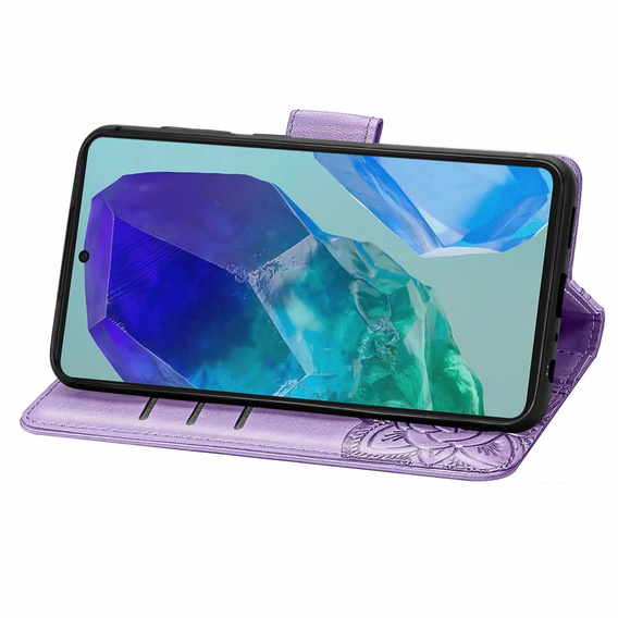 Θήκη με πτερύγιο για Samsung Galaxy S24 FE, Butterfly, μωβ