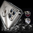 Θήκη για iPhone 15 Pro Max, Privacy Dual Glass, για MagSafe, ασημένια