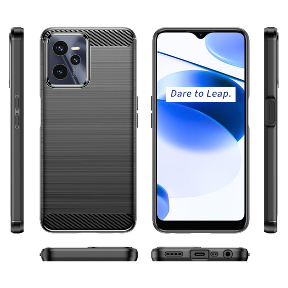 Θήκη για Realme C35, Carbon, μαύρη