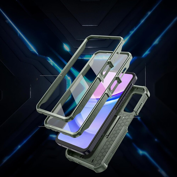 Θωρακισμένη θήκη για Samsung Galaxy A15, Dexnor Full Body (Two Frames), πράσινη