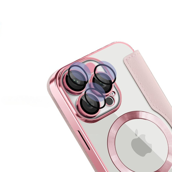 Θήκη με πτερύγιο για iPhone 16 Pro Max, RFID Wallet MagSafe CamShield, ροζ