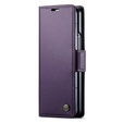 CASEME flip case για Samsung Galaxy Z Fold6 5G, Litchi Wallet, μωβ