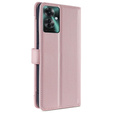 Θήκη με πτερύγιο για Oppo Reno 11F 5G, Wallet Zipper Pocket, ροζ