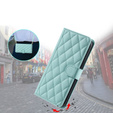 θήκη πτερύγιο για Samsung Galaxy S25, Rhombus Crossbody Leather, πράσινη