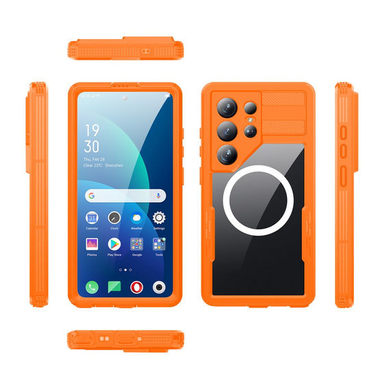 Αδιάβροχη θήκη Redpepper MagSafe για Samsung Galaxy S26 Ultra, πορτοκαλί