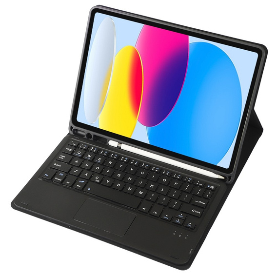 Θήκη + πληκτρολόγιο iPad 10.9 2022 10 Gen, TouchPad Pen Slot, μαύρη