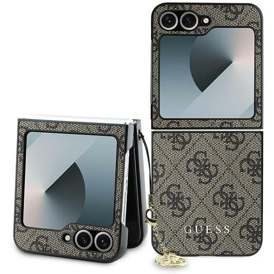 GUESS Θήκη για Samsung Galaxy Z Flip7 FE / Z Flip6, 4G Charms Collection Hardcase, καφέ