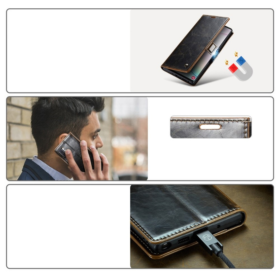 θήκη CASEME για Samsung Galaxy Note 10 Plus, Waxy Textured, καφές
