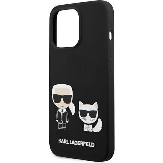 Karl Lagerfeld Θήκη για iPhone 13 Pro, Silicone Karl&Choupette, μαύρη