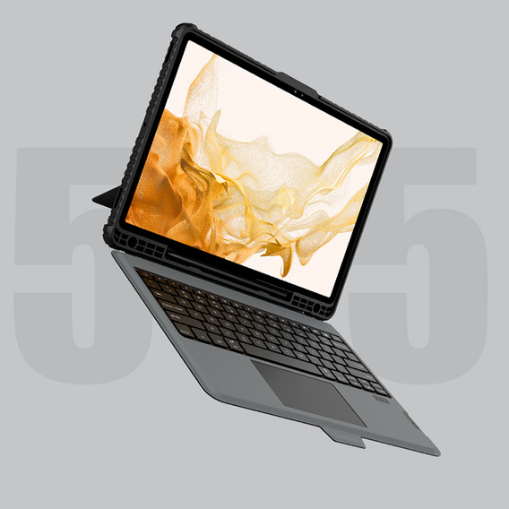 Θήκη + πληκτρολόγιο Galaxy Tab S8+ / Tab S7 +/ Tab S7 FE, NILLKIN Bumper Pen Slot, μαύρη